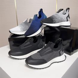 Boss Men Casual Shoes Ajbxng Mesh Brand Logo Mixed Material Sports Shoes Sports Run Shoes Cowhide Fly Woven Upper Classic Sneaker