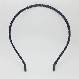25pcs 5mm NEW Ribbon Covered flannel Metal Alice band headband hair band aliceband black195W