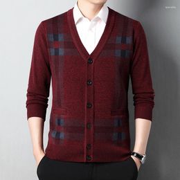 Men's Sweaters 2023 Autumn Mens Brand Sweater Knitted Men Vintage Cardigan Korean Casual Pullover Streetwear Loose Knitwear Tops