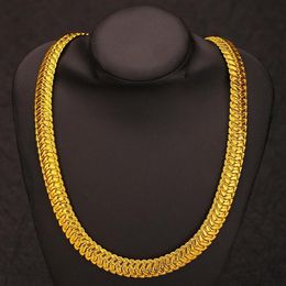 Herringbone Chain 18k Yellow Gold Filled Classic Mens Necklace Solid Accessories 23 6 Inches Length219R
