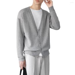 Men's Sweaters Men Cardigan Long Sleeve V-neck Slim Single-breasted Knitwear Spring Autumn Male Sweater Knitted Coat