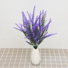 Decorative Flowers 1 Bunch Wheat Lavender Artificial Home Vase Decoration Grass Cereal Festive Fake Plant Flower Arrangement