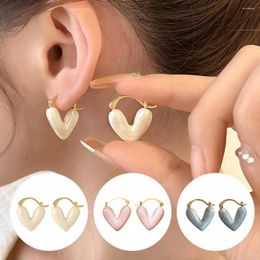 Dangle Earrings Hip Hop French Kpop Heart Pendant Drop For Women Summer Trinket Luxury Jewellery Vacation Accessories Enamel Earring