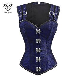 Corset Steampunk Corsets and Bustiers Slimming Gothic Corsage Corselet Corsets Sexy Black Strap Corset Steel Boning Bustier2981