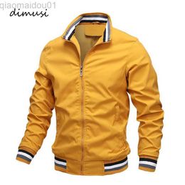 Men's Jackets DIMUSI Men's Jackets Casual Autumn Mens Solid Colour Sports Jackets Slim Fit Business Coats Fashion Baseball Coats Mens Clothing L230721