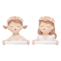 Toilet Paper Holders Decorative Cute Girl Holder Towel Rack Wall Mounted Bathroom Kitchen Roll Tissue3094