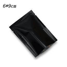 6 9cm Black Open Top Food Bags Glossy Aluminium Foil Vacuum Package Bag Heat Sealer Sealable Dried Coffee Powder Packaging Mylar Ba216f