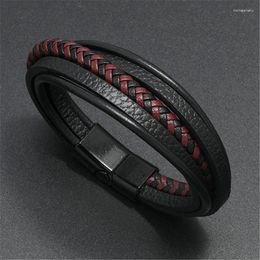 Link Bracelets LETAPI Classic Men Jewellery Genuine Leather Black Rope Magnetic Clasp Wristband For Male Gift