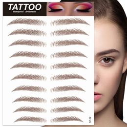 4D Hair Like Eyebrow Sticker Black/Brown Color Eyebrows Long Lasting Waterproof Tattoo Sticker for Eyebrow Cosmetics Makeup Tool