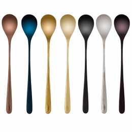 Dinnerware Sets 7 Pieces Coffee Spoon Set Stirring Teaspoons Stainless Steel Cutlery Cake Dessert For Home Party Gold Tableware