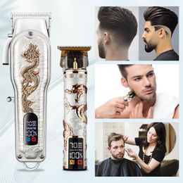 Hair Trimmer in Dragon Hair Clipper Set Electric Hair Trimmer For Men Shaver Razor Professional Men's Cutting Machine Wireless Barber USB 230720