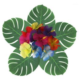 Simulation Leaf Artificial Plant Leaf Palm Tree Hawaii Jungle Beach Theme Party Decoration Rainforest Theme Event1303u