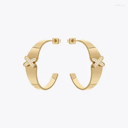 Hoop Earrings Enfashion Aros C Shape X Gold Colour Stainless Steel Hoops Earings For Women Fashion Jewellery Party Dropship 231506