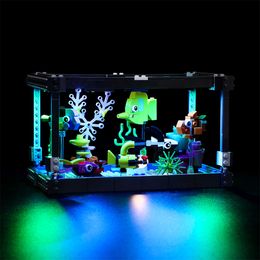 Action Toy Figures SuSenGo LED Light Kit for 31122 Fish Tank Building Blocks Set NOT Include the Model Lamp Bricks Toys Children 230721