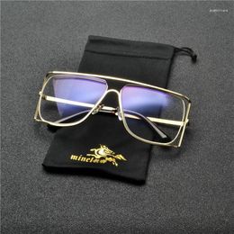 Sunglasses Designer Vintage Ladies Square Women 2023 Fashion Double-Bridge Round Mirror Sun Glasses For Female NX