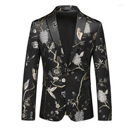 Men's Suits Korean Men Spring High Quality Business Suit Jacket/Male Slim Fit Printed Casual Tuxedo Man Wedding Officiant Blazers