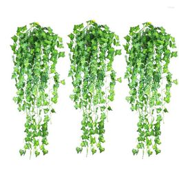 Decorative Flowers 2.1M Artificial Plant Vines Wall Hanging Rattan Leaves Branches Outdoor Garden Home Decoration Plastic Fake Silk Leaf Ivy