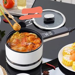 1.5L Pot Mouth Diameter 7.09inch Non-stick Paint + 304 Stainless Steel Steamer, Electric Cooking Pan, Mini Low Power Electric Frying Pan For Student