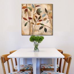 Modern Abstract Canvas Art Branches at Sunrise I Handmade Oil Painting Contemporary Wall Decor