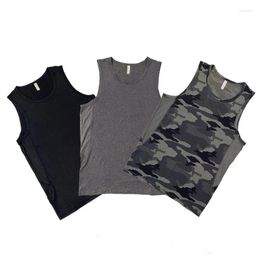 Men's Tank Tops Men Vest Summer Fast Drying Stretch Fitness Basketball Clothes Gym Running Training Camouflage Fashion Sportswear Sleeveless