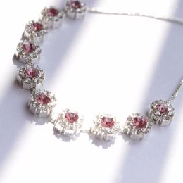 Link Bracelets 2023 Fashion Women Luxury Crystal Charm Bracelet Silver/Black Colours Adjustable For Wedding Female Elegant Jewellery