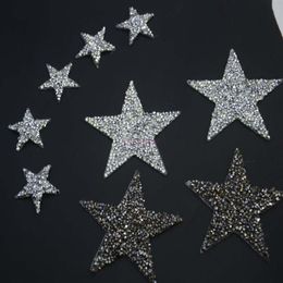 BlingBling star design crystal fix rhinestone motifs iron on transfer rhinestone patches applique for clothing shoe 10pcs lot307J