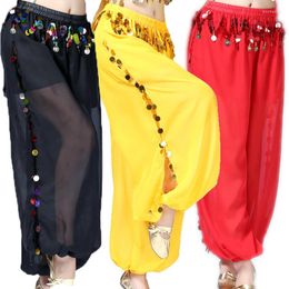 Gym Clothing Ladies Belly Dance Costume Harem Pants Long Trousers Bollywood Outfits Carnival Performance Chiffon Elastic Waist