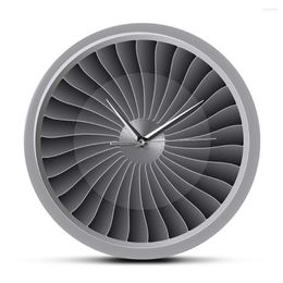 Wall Clocks Jet Engine Turbine Fan Motor Printed Acrylic Clock Airplane Art Timepiece Aviation Decor Artwork Pilot Watch