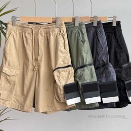 Mens Shorts Stones Island Designers Cargo Pants Badge Patches Summer Sweatpants Sports Trouser 2023ss Big Pocket Overalls Trousers Motion current 532ess