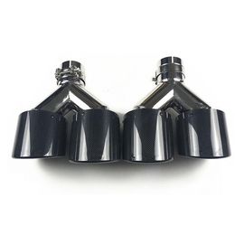 2 pcs Universal Akrapovic Dual Exhaust Muffler Tips Glossy Carbon Fibre Stainless Steel Auto Exhausts End Pipes274z