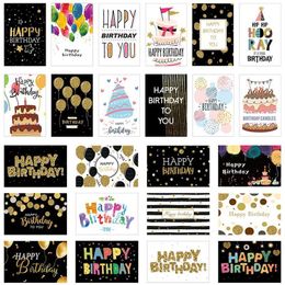 Greeting Cards 24pcs Birthday Greeting Paper Blessing Cards Adults Blessing Cards With Envelopes Card Folding Flat Card With Envelope Sticker 230721