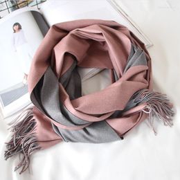 Scarves Fashion Women Winter Warm Solid Double-side Soft Cashmere Shawls And Wraps Bandana Female Foulard Tassel Hijab Mujer