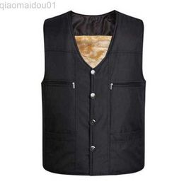 Men's Jackets 2023 Men's Black Fleece Vest Winter Sleeveless Outerwear Warm Fleece Liner Vests Plus Size 2Xl 3Xl 4Xl Soft Warm Brand Hot Sale L230721