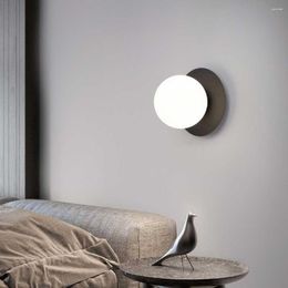 Wall Lamp Wall-mounted Bedside Background Light Bedroom Corridor Hallway Lighting Tool Indoor Children Room Black White