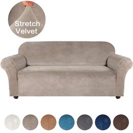 High Grade Velvet Stretch Sofa Cover for Living Room Couch Slipcover Furniture Protector Case Sofa Cover Elastic 1 2 3 4 Seater203x