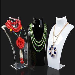 Multifunction acrylic Mannequin Necklace display stand fashion Jewelry Pendant Display Holder Show Decorate Jewelry Display rack294u