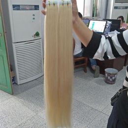 Grade 10A---Double Drawn Blonde Colour 613 Pu tape in hair extension 100% Human remy hair 12''-26'' Weight 2 g 208C