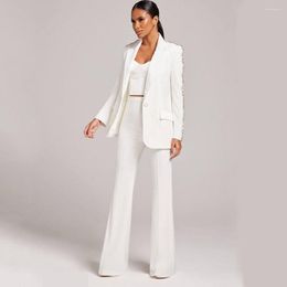 Women's Two Piece Pants 2023 Autum Europe And The United States Nail Diamond Temperament Commuting Suit Jacket Wide Legs Trousers Two-Piece