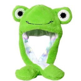 Novelty Games Glowing Animal Frog Hat Floppy Led Light Ears Moving Jumping Pop Up Beating Plush Dress Cartoon Cute for Adult and Kids 230721