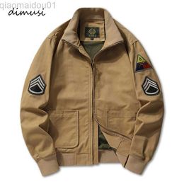 Men's Jackets DIMUSI New Men's Bomber Jacket Casual Male Outwear Windbreaker Coats Fashion Stand Collar Retro Military Jackets mens Clothing L230721