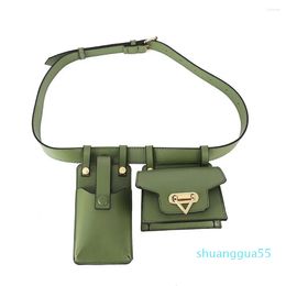 Designer Waist Bags Fanny Pack Packs With Belt Solid Colors Two Pieces Of Women Bag PU Leather Female Messenger