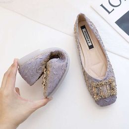 Dress Shoes 2022 New Fashion Summer Elegant Women Flat Comfortable Outdoor Casual Shoes Pumps Metal Decoration Slip-on Modern Woman Shoes L230721