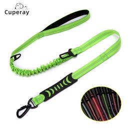 Dog Collars Leashes Explosionproof Okinawa Leash Elastic Reflective Pet for Walking and Car Seat Belt Large Medium Small 230720