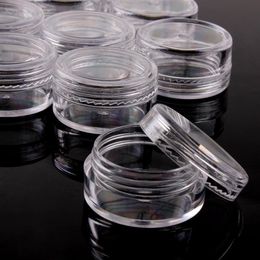 100pc 2 3 5g Sample Clear Cream Jar Mini Cosmetic Bottles Containers Transparent Pot For Nail Arts Small Clear Can Tin For250d