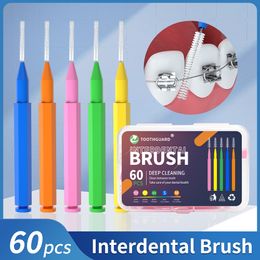 Other Oral Hygiene 60pcs Interdental Brush for Orthodontic Teeth Braces Clean Between Teeth Ultrathin Soft Brush Toothpick Cleaning Dental Bracket 230720