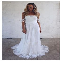 Beach Wedding Dress Lace Strapless Sexy Bride Backless Vestido De Novia Gowns Lorie One shoulder260N