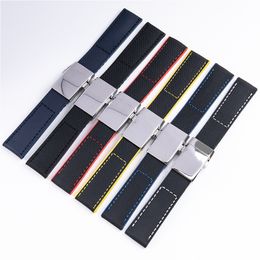 Suitable for SA Avenger Superocean nylon canvas rubber watch with folding clasp 22/24mm