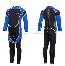 Neoprene 2.5mm Diving wetsuits children teengaer Surfing Suit thermal Wetsuit Snorkeling suit Long Sleeve Full Body underwater water sports suits set