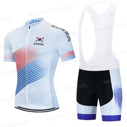 Cycling Jersey Sets 2023 Team Korea Bib Set MTB Bicycle Clothing Quick Dry Road Bike Clothes Ropa Ciclismo Mens Short Maillot Culotte 230721