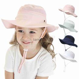 Caps Hats Summer Kids Sun Hat Children Beach Hats Caps Outdoor Travel Breathable Mesh Fisherman Hat UV Protection Hats Boys Girls Cap x0810